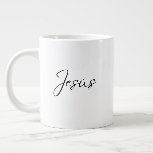 'Jesus' Daily Devotion Quiet Mornings Reflection  Large Coffee Mug (Left)