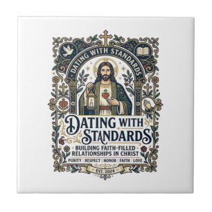 Jesus Dating Christian Relationship Humour Shirt F Ceramic Tile