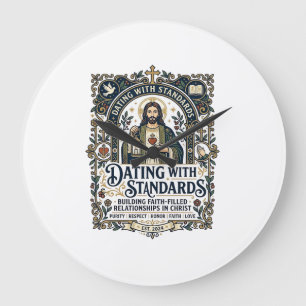 Jesus Dating Christian Relationship Humour Shirt F Large Clock