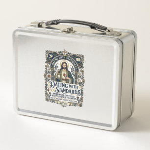 Jesus Dating Christian Relationship Humour Shirt F Metal Lunch Box