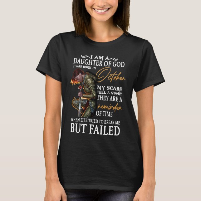 Jesus   Daughter of God  Born in October u2013 Jes T-Shirt (Front)