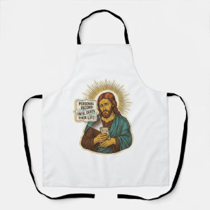 Jesus Dead Phone No Music Heavy Lift Gym Humor_1 Apron