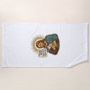 Jesus Dead Phone No Music Heavy Lift Gym Humor_1 Beach Towel