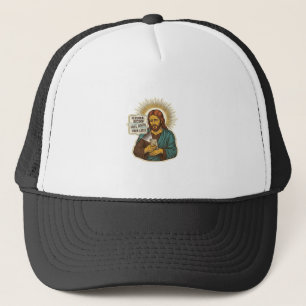 Jesus Dead Phone No Music Heavy Lift Gym Humor_1 Trucker Hat