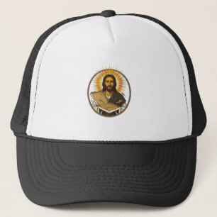 Jesus Deceived By Empty Pizza Box Party Food Humor Trucker Hat