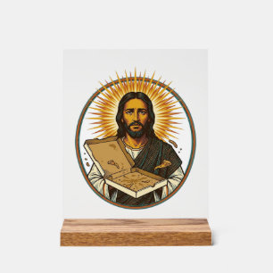 Jesus Deceived By Empty Pizza Box Party Food Humou Acrylic Sign