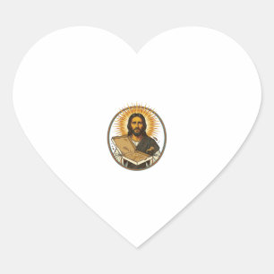 Jesus Deceived By Empty Pizza Box Party Food Humou Heart Sticker
