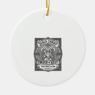 Jesus Declutter Clean Home Shirt Christian Graphic Ceramic Ornament
