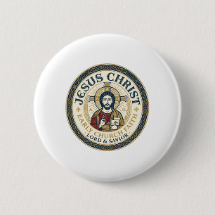 Jesus Desert Fathers Ancient Christian T-Shirt Ins 6 Cm Round Badge