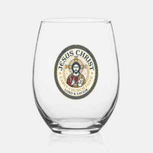 Jesus Desert Fathers Ancient Christian T-Shirt Ins Stemless Wine Glass