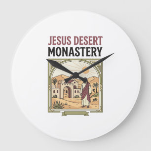 Jesus Desert Monastery Jesus Desert Monastery Chri Large Clock