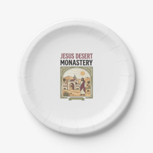 Jesus Desert Monastery Jesus Desert Monastery Chri Paper Plate
