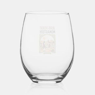 Jesus Desert Monastery Jesus Desert Monastery Chri Stemless Wine Glass