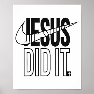 Jesus Did It Religious Cross Christian  Poster