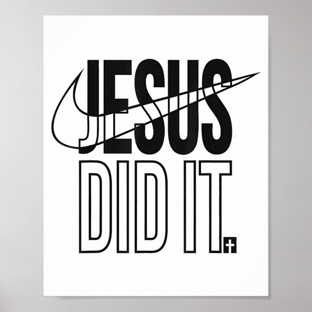 Jesus Did It Religious Cross Christian  Poster (Front)
