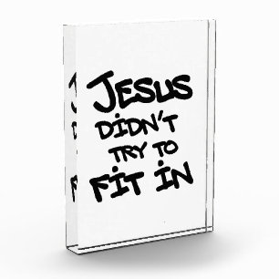 Jesus Didnt Try To Fit In Funny Graffiti Grunge Photo Block