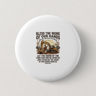 Jesus Diesel Mechanic Heavy Equipment Shirt Faith  6 Cm Round Badge