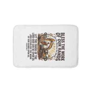 Jesus Diesel Mechanic Heavy Equipment Shirt Faith  Bath Mat