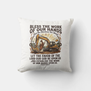 Jesus Diesel Mechanic Heavy Equipment Shirt Faith Cushion