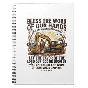 Jesus Diesel Mechanic Heavy Equipment Shirt Faith  Notebook