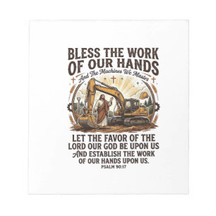 Jesus Diesel Mechanic Heavy Equipment Shirt Faith Notepad