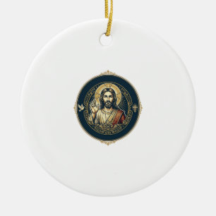 Jesus Digital Artist iPad Art T-Shirt Inspirationa Ceramic Ornament