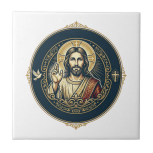 Jesus Digital Artist iPad Art T-Shirt Inspirationa Ceramic Tile