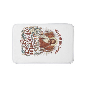 Jesus Disability Encouragement T-Shirt Inspiration Bath Mat