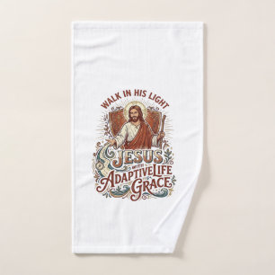 Jesus Disability Encouragement T-Shirt Inspiration Hand Towel