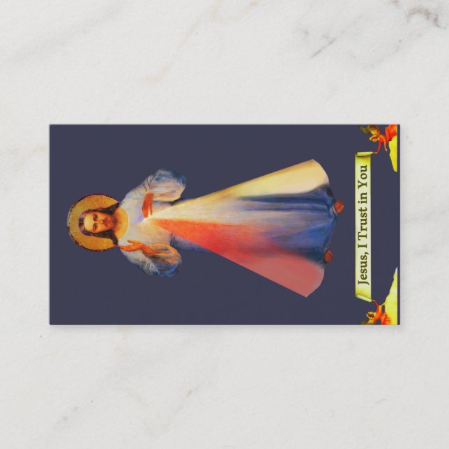 Jesus Divine Mercy Business Holy Card (Front)