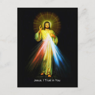 Jesus Divine Mercy Catholic Postcard