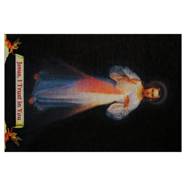 Jesus Divine Mercy  Faustina 02 201 Fabric (Fat Quarter)