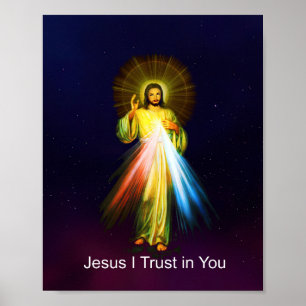 Jesus Divine Mercy I Trust in You English Poster