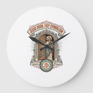 Jesus Door Key Symbolism Jesus Door Key Symbolism Large Clock
