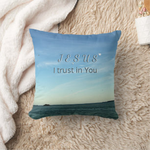 Jesus & Dove Calm Heavenly Sky Art Cushion