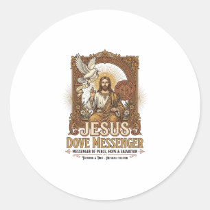 Jesus Dove Messenger Jesus Dove Messenger Christia Classic Round Sticker