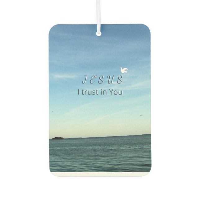 Jesus & Dove Peaceful Sky Scene Car Air Freshener (Front)