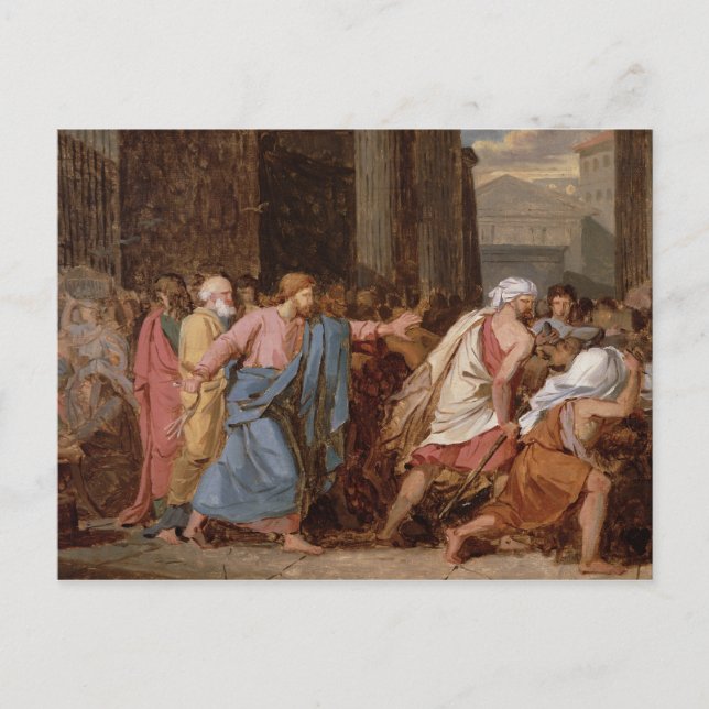 Jesus Driving the Merchants from the Temple Postcard (Front)