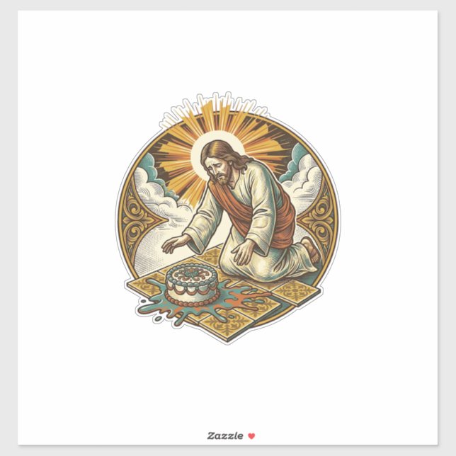 Jesus Dropped Birthday Cake Face Down Kitchen Floo (Sheet)