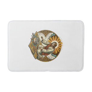 Jesus Dropped Birthday Cake Face Down Kitchen Floo Bath Mat