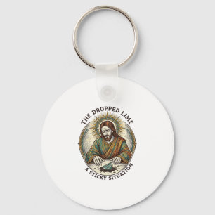 Jesus Dropped Lime Wedge Dirty Floor Tequila Party Key Ring
