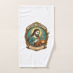 Jesus Dropped Marshmallow Campfire Party Fail Humo Hand Towel