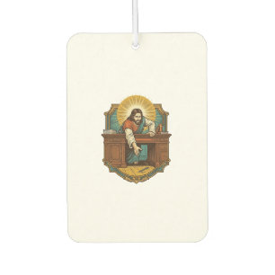Jesus Dropped Pen Behind Heavy Desk Clumsy Humor_1 Car Air Freshener