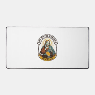 Jesus Dropped Perfect Pancake Flipping Missed Pan  Desk Mat