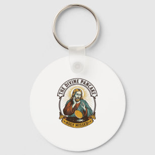 Jesus Dropped Perfect Pancake Flipping Missed Pan  Key Ring