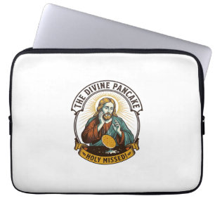 Jesus Dropped Perfect Pancake Flipping Missed Pan  Laptop Sleeve