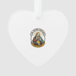 Jesus Dropped Perfect Pancake Flipping Missed Pan  Ornament