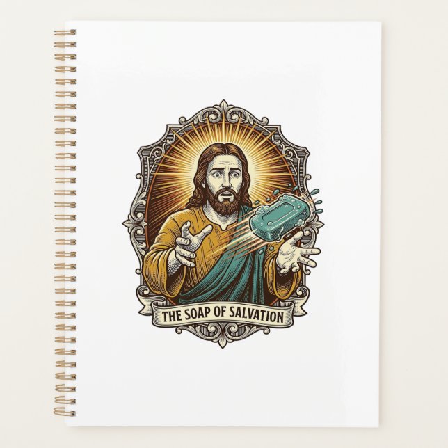 Jesus Dropped Slippery Soap Shower Clumsy Bathroom Planner (Front)
