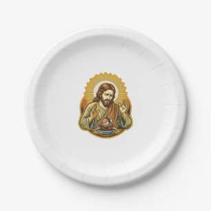 Jesus Dropped Sushi In Soy Sauce Splatter Food Hum Paper Plate
