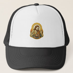 Jesus Dropped Sushi In Soy Sauce Splatter Food Hum Trucker Hat